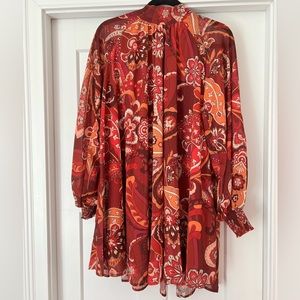 Red Dress Boutique Creative Dreamer Burgundy Multi Print Dress